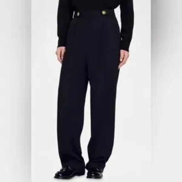 Sandro Tosca Pintuck Wool-Blend Trousers - Picture 4 of 4